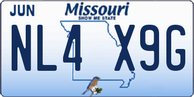 MO license plate NL4X9G