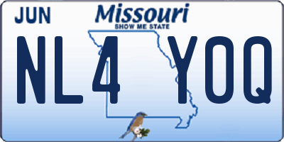 MO license plate NL4Y0Q
