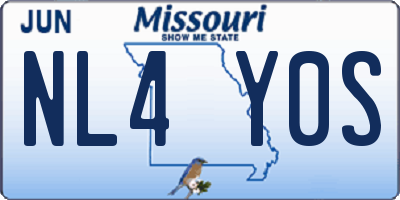 MO license plate NL4Y0S