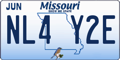 MO license plate NL4Y2E