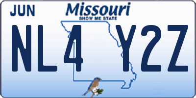 MO license plate NL4Y2Z