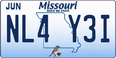 MO license plate NL4Y3I
