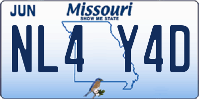 MO license plate NL4Y4D