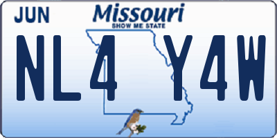 MO license plate NL4Y4W