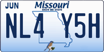MO license plate NL4Y5H