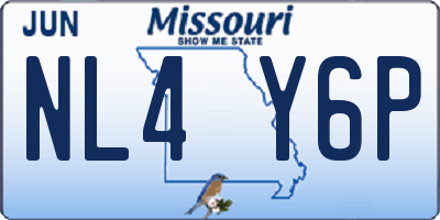 MO license plate NL4Y6P