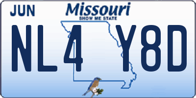 MO license plate NL4Y8D