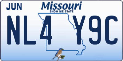 MO license plate NL4Y9C