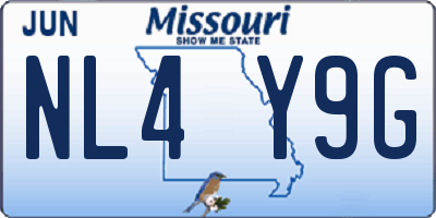 MO license plate NL4Y9G
