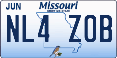 MO license plate NL4Z0B