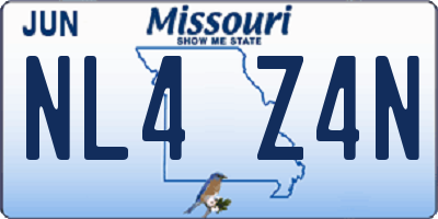 MO license plate NL4Z4N