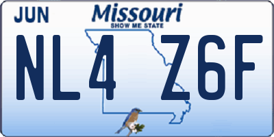 MO license plate NL4Z6F