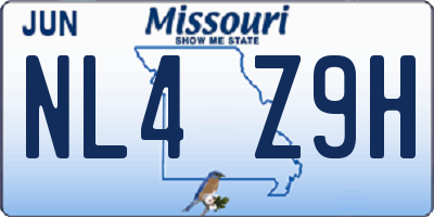 MO license plate NL4Z9H