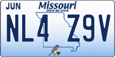 MO license plate NL4Z9V