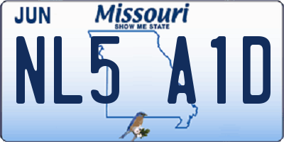 MO license plate NL5A1D