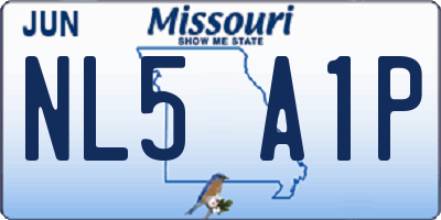 MO license plate NL5A1P