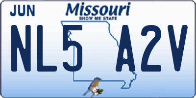 MO license plate NL5A2V