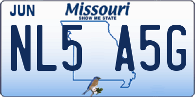 MO license plate NL5A5G