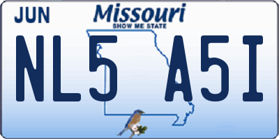 MO license plate NL5A5I