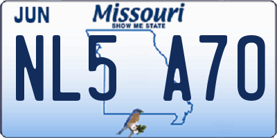 MO license plate NL5A7O