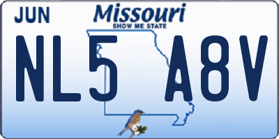 MO license plate NL5A8V