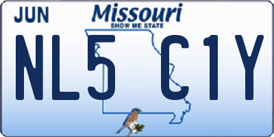MO license plate NL5C1Y