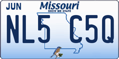 MO license plate NL5C5Q