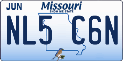MO license plate NL5C6N