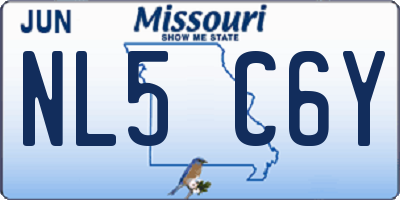 MO license plate NL5C6Y