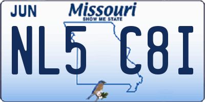 MO license plate NL5C8I