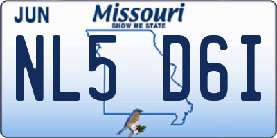 MO license plate NL5D6I