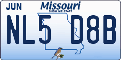 MO license plate NL5D8B