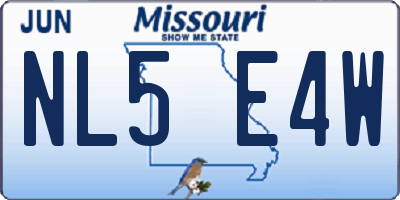 MO license plate NL5E4W