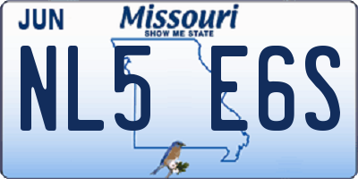 MO license plate NL5E6S