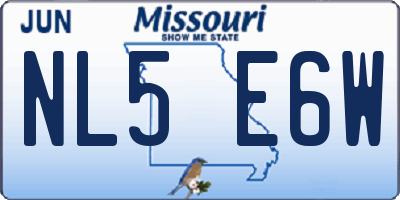 MO license plate NL5E6W
