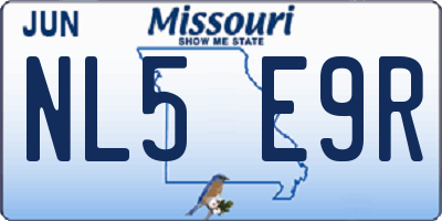 MO license plate NL5E9R
