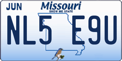 MO license plate NL5E9U