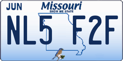 MO license plate NL5F2F