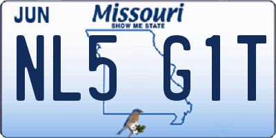 MO license plate NL5G1T