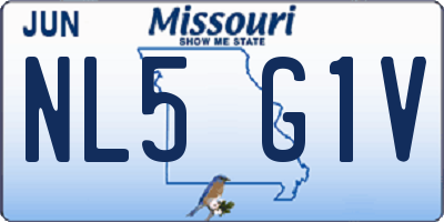 MO license plate NL5G1V