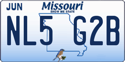 MO license plate NL5G2B