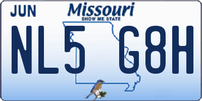 MO license plate NL5G8H