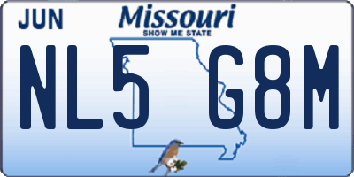 MO license plate NL5G8M
