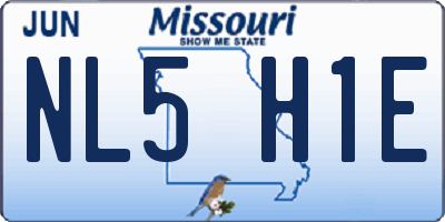 MO license plate NL5H1E