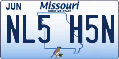MO license plate NL5H5N
