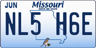 MO license plate NL5H6E