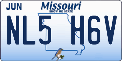MO license plate NL5H6V