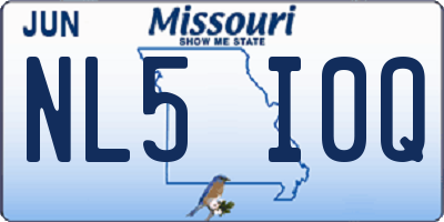 MO license plate NL5I0Q