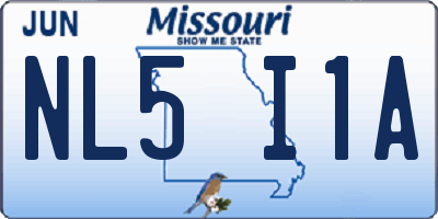 MO license plate NL5I1A