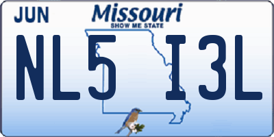 MO license plate NL5I3L
